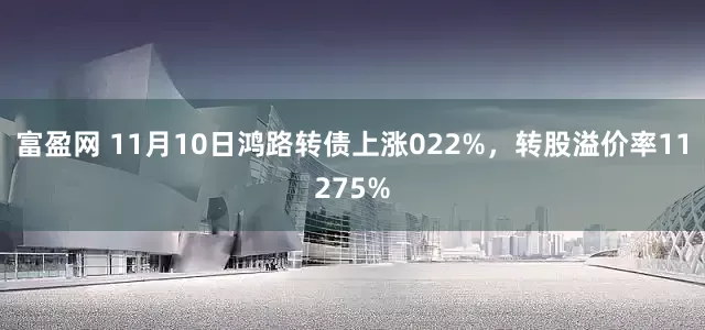 富盈网 11月10日鸿路转债上涨022%，转股溢价率11275%